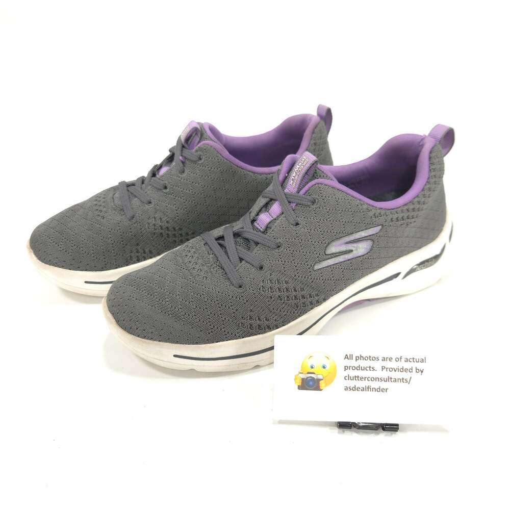 Skechers GoWalk Slip On Athletic Walking Shoe Womens Size 6.5 124403 Gray Purple